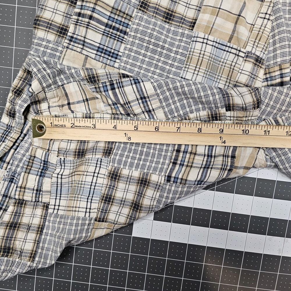 Vintage Old Navy Madras Patchwork Shorts Men's 38x10 Plaid Preppy Loose Relaxed - Picture 11 of 14